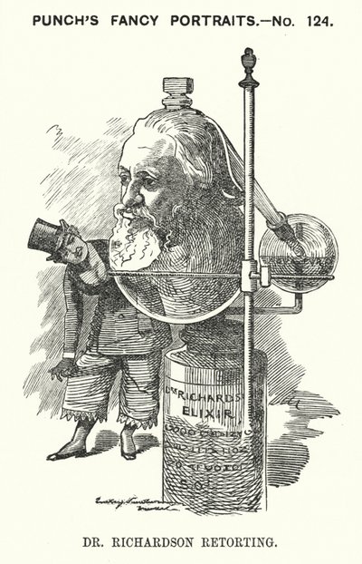 Punch cartoon: Benjamin Ward Richardson, anglický lékař (rytina) od Edward Linley (after) Sambourne