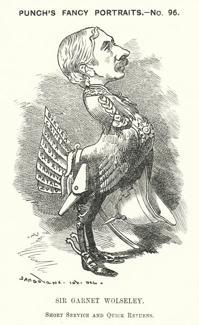 Punč karikatura: Garnet Wolseley od Edward Linley (after) Sambourne