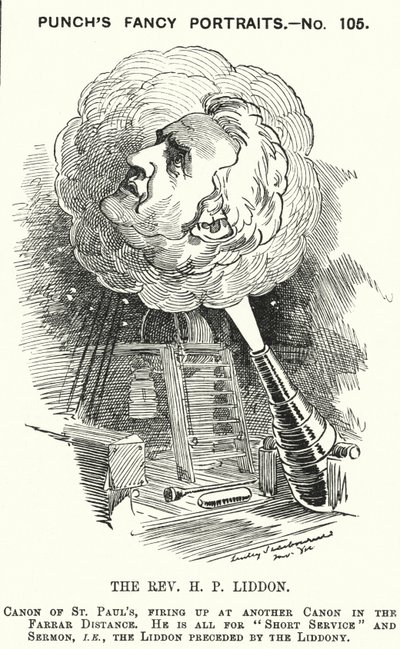 Punch cartoon: Henry Liddon, anglický teolog (rytina) od Edward Linley (after) Sambourne