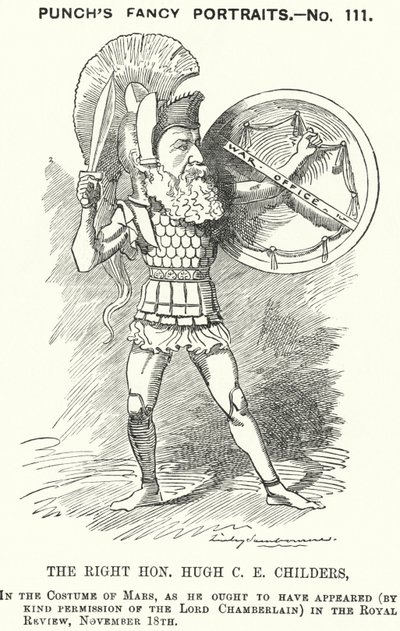 Punch cartoon: Hugh Childers, anglický liberální politik (rytina) od Edward Linley (after) Sambourne