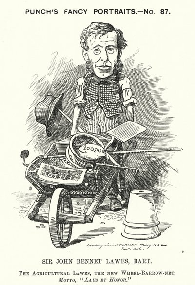 Punch cartoon: John Bennet Lawes, anglický podnikatel a zemědělský vědec (rytina) od Edward Linley (after) Sambourne