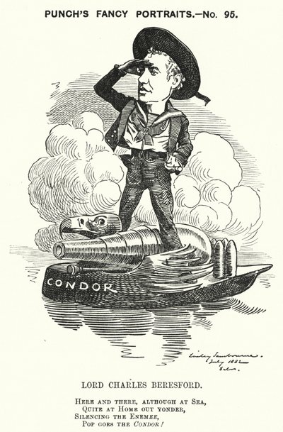 Punch cartoon: Lord Charles Beresford, anglo-irský admirál a konzervativní politik (rytina) od Edward Linley (after) Sambourne