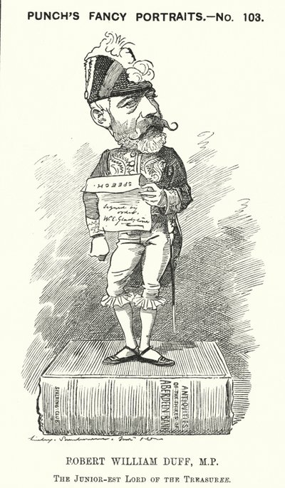 Punch cartoon: Robert William Duff, skotský liberální politik (rytina) od Edward Linley (after) Sambourne
