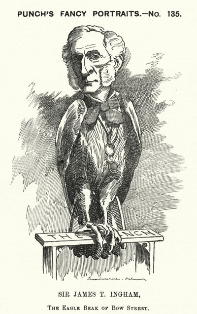 Punch cartoon: Sir James Taylor Ingham, anglický právník a policejní soudce (rytina) od Edward Linley (after) Sambourne