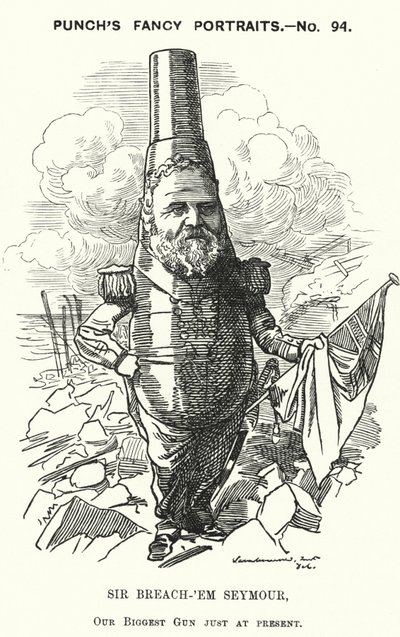 Punch cartoon: Sir Michael Seymour, britský admirál (rytina) od Edward Linley (after) Sambourne