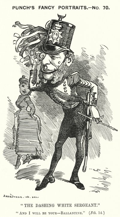 Punč karikatura: William Ballantine, anglický Serjeant-at-Law (rytina) od Edward Linley (after) Sambourne