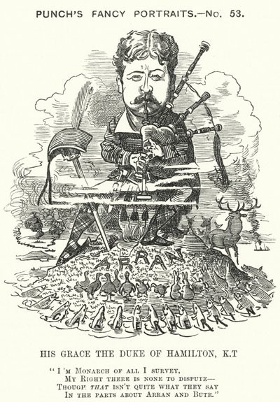 Punch karikatura: William Douglas Hamilton od Edward Linley (after) Sambourne