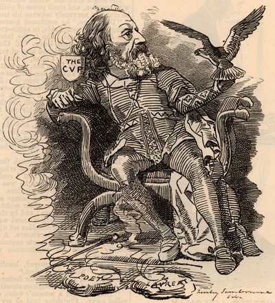 Karikatura Alfreda Tennysona (1809-1893) anglický básník od Edward Linley Sambourne