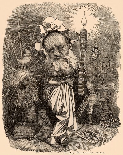 Karikatura Wilkieho Collinse (1824-1889), spisovatel od Edward Linley Sambourne