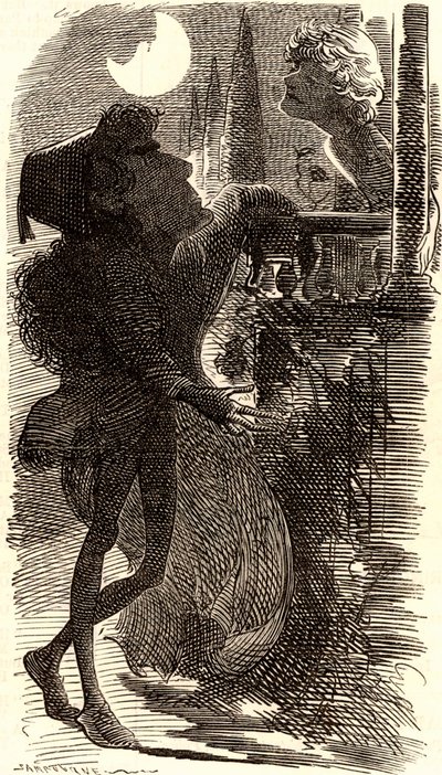 Henry Irving ve scéně z balkonu "Romeo a Julie" od Edward Linley Sambourne