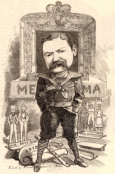 Portrét Henryho Jamese Byrona od Edward Linley Sambourne