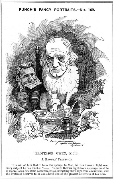 Richard Owen, anglický zoolog, 1884 od Edward Linley Sambourne