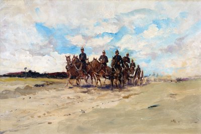 Královské dělostřelectvo, polní dělostřelecký tým na pochodu, 1897 od Edward Matthew Hale