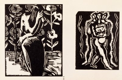 Studie, ilustrace ze svazku obsahujícího dřevoryty sedmi umělců, vydaného společností Omega Workshops Ltd., Londýn. od Edward McKnight Kauffer