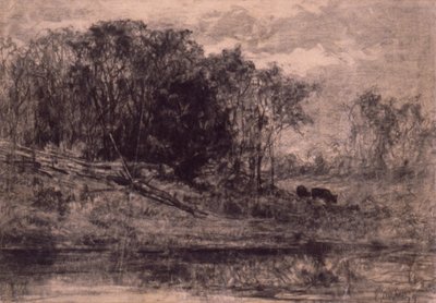 Krávy v lese od Edward Mitchell Bannister