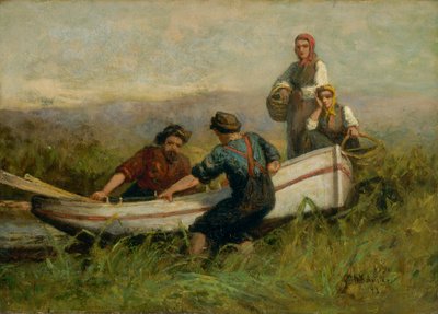Lidé poblíž lodi, 1893. od Edward Mitchell Bannister