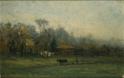 Bez názvu (krajina s mužem orajícím pole) od Edward Mitchell Bannister