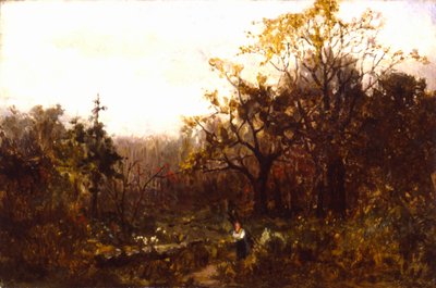 Krajina bez názvu – žena nesoucí dřevo. od Edward Mitchell Bannister