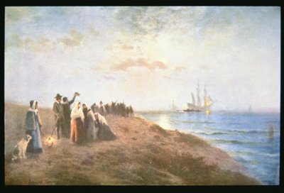Nalodění poutníků (olej na plátně) od Edward Moran