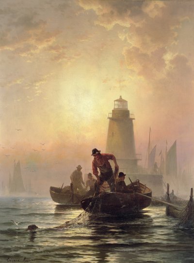 Rybník, Orient Bay, Long Island od Edward Moran