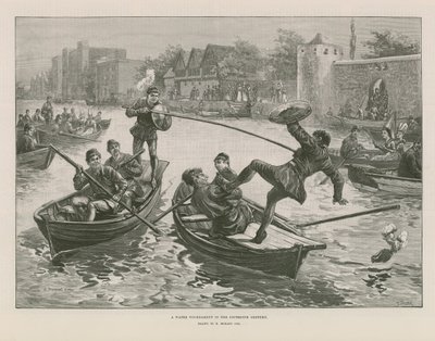 Vodní turnaj v patnáctém století (rytina) od Edward Morant Cox
