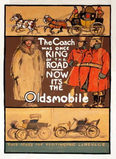 Reklama na Oldsmbile, pub. 1910 od Edward Penfield