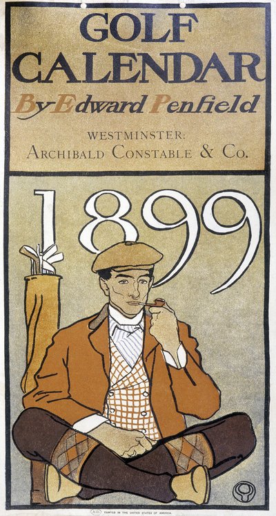 Kalendář: “” Golfový kalendář”” od Edwarda Penfielda od Edward Penfield