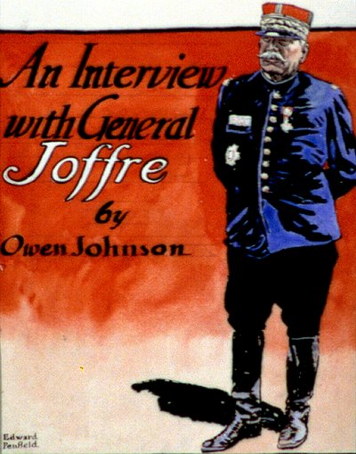 Generál Joffre (1852-1931), francouzský vojenský velitel. Edward Penfield (1866-1925) americký umělec a ilustrátor. Obálka časopisu 