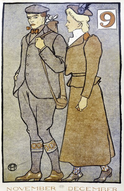 Golfový pár – v „“ Golfovém kalendáři““ od Edwarda Penfielda od Edward Penfield