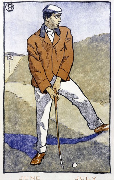 Golf Player – v „“ Golf Calendar““ od Edwarda Penfielda od Edward Penfield