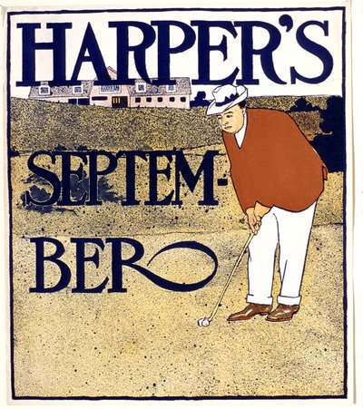 Muž hrající golf, září, Harper