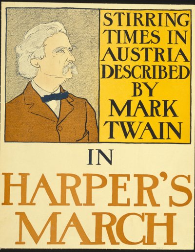 Mark Twain v Harperově vydání z března 1898 (litografie) od Edward Penfield