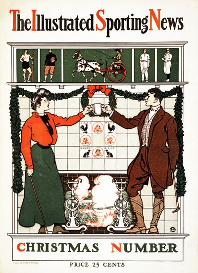 The Illustrated Sporting News, vánoční číslo, 1900 (barevná litografie) od Edward Penfield