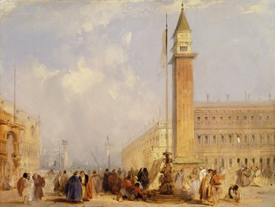 Piazzetta, Benátky (olej na palubě) od Edward Pritchett