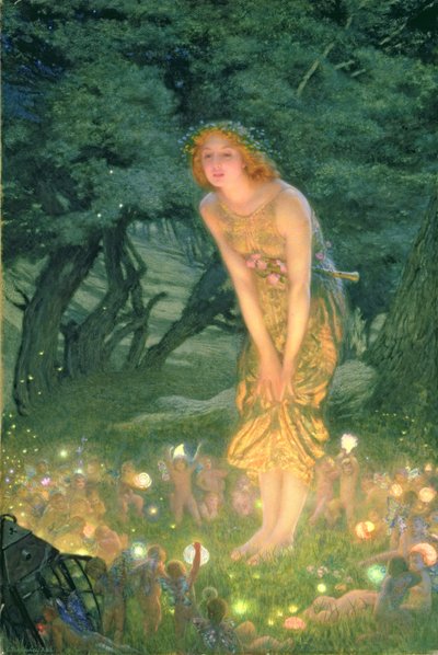 Svatojánská noc (akvarel na papíře) od Edward Robert Hughes
