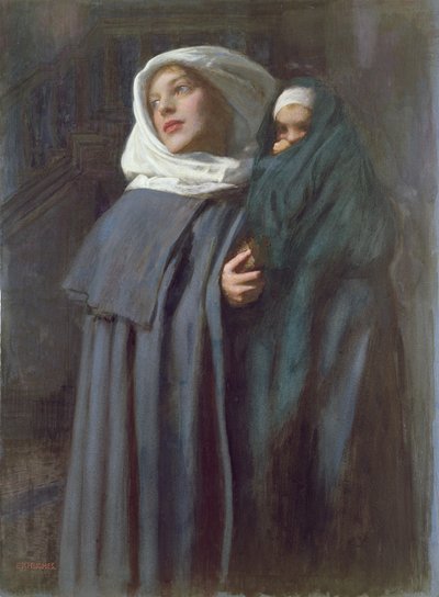 matka a dítě (wc) od Edward Robert Hughes