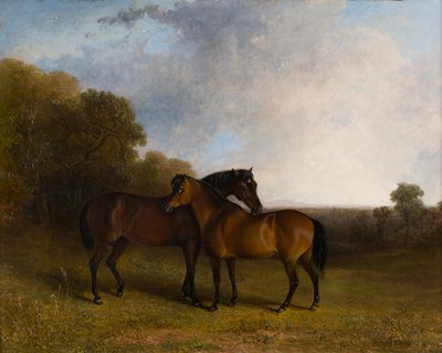 Dva lovci v krajině, cca 1830-99 (olej na plátně) od Edward Robert Smythe
