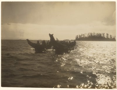 [Zběsile hnali své plavidlo přes vodu] od Edward S. Curtis
