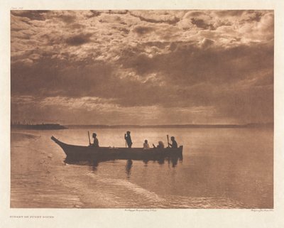 Portfolio IX, deska 316: Západ slunce na Puget Sound od Edward S. Curtis