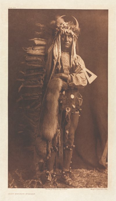 Portfolio VI, talíř 206: Železná prsa - Piegan od Edward S. Curtis