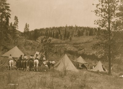 Autorský tábor mezi Spokany 1910 (foto) od Edward Sheriff Curtis