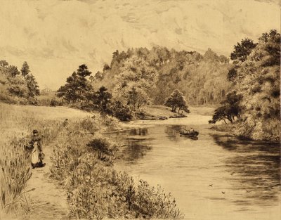 The Wear: The Wear Near Durham, c.1880 (lept) od Edward Slocombe
