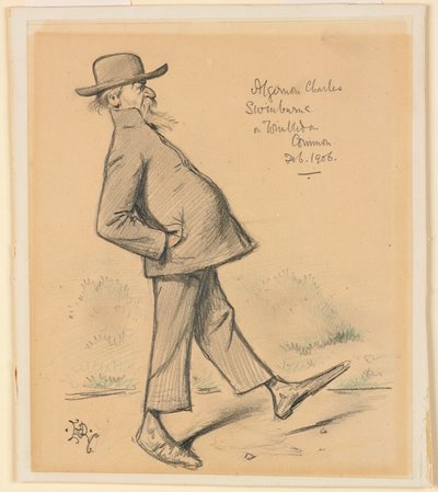 Algernon Charles Swinburne na Wimbledon Common od Edward Tennyson Reed
