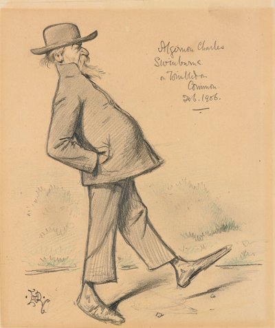 Algernon Charles Swinburne na Wimbledon Common, 1906 od Edward Tennyson Reed