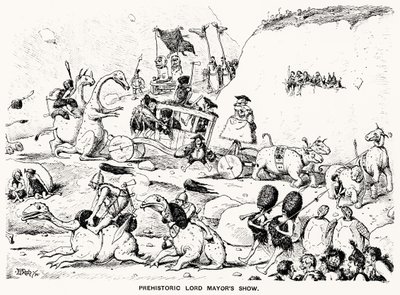 Prehistoric Lord Mayors Show, 1894 (pero a inkoust) od Edward Tennyson Reed