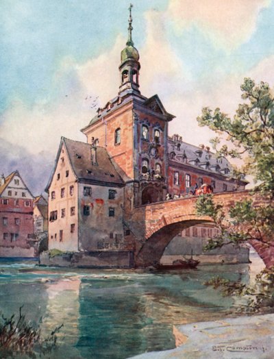 Bamberg - radnice (barevná litografie) od Edward Theodore Compton