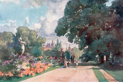 Hannover - Herrenhausen (barevná litografie) od Edward Theodore Compton