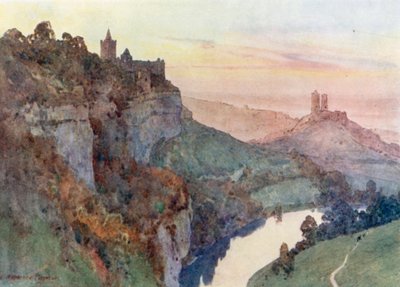 Rudelsburg a Saaleck (barevná litografie) od Edward Theodore Compton