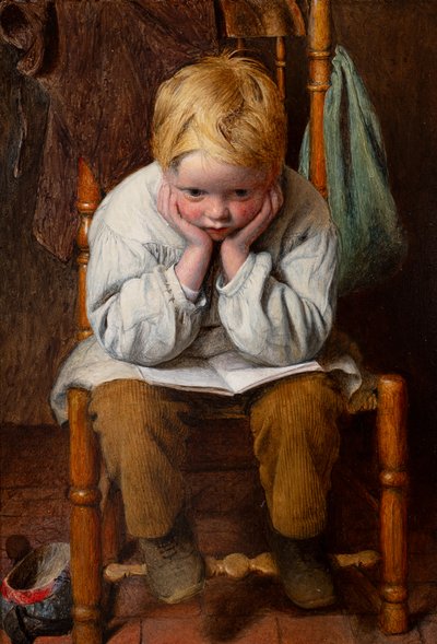 Učení srdcem (olej na desce) od Edward Thompson Davis