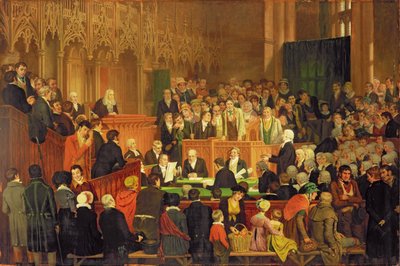 Soudní proces o záruku za koně u hrabského soudu na hradě Lancaster od Edward Villiers Rippingille